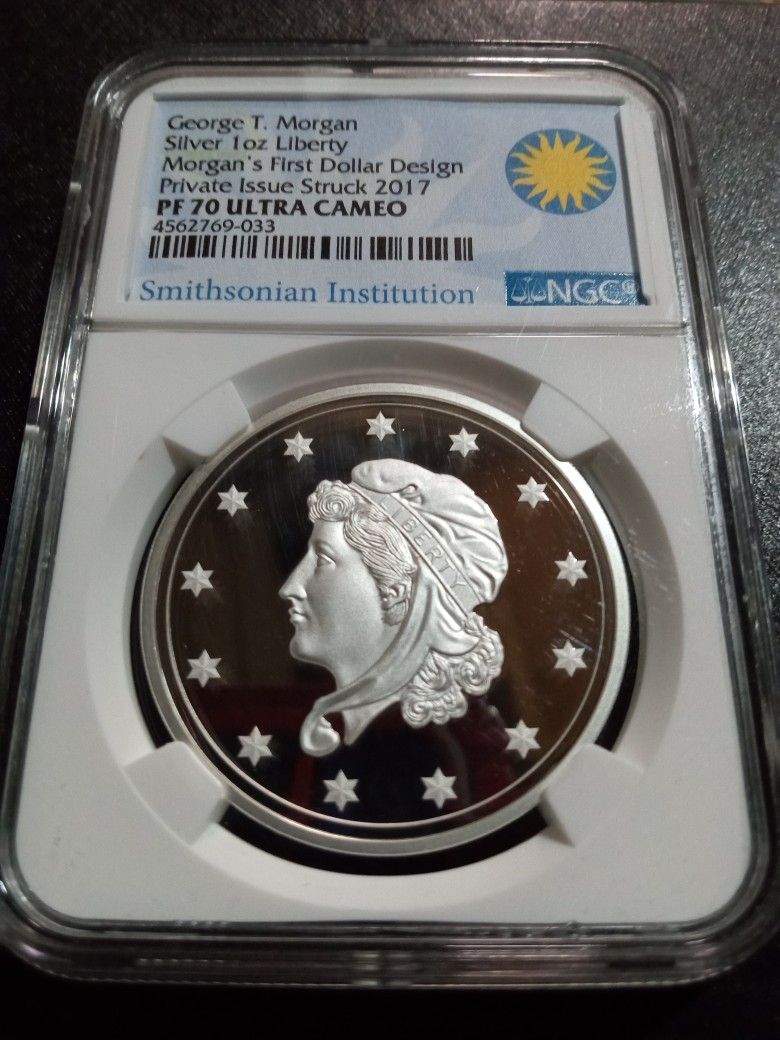 George T. Morgan Silver 1oz Liberty Morgan's First Dollar Design Private Issue 2017 Silver Coin