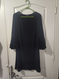 Black dress with bell sleeves