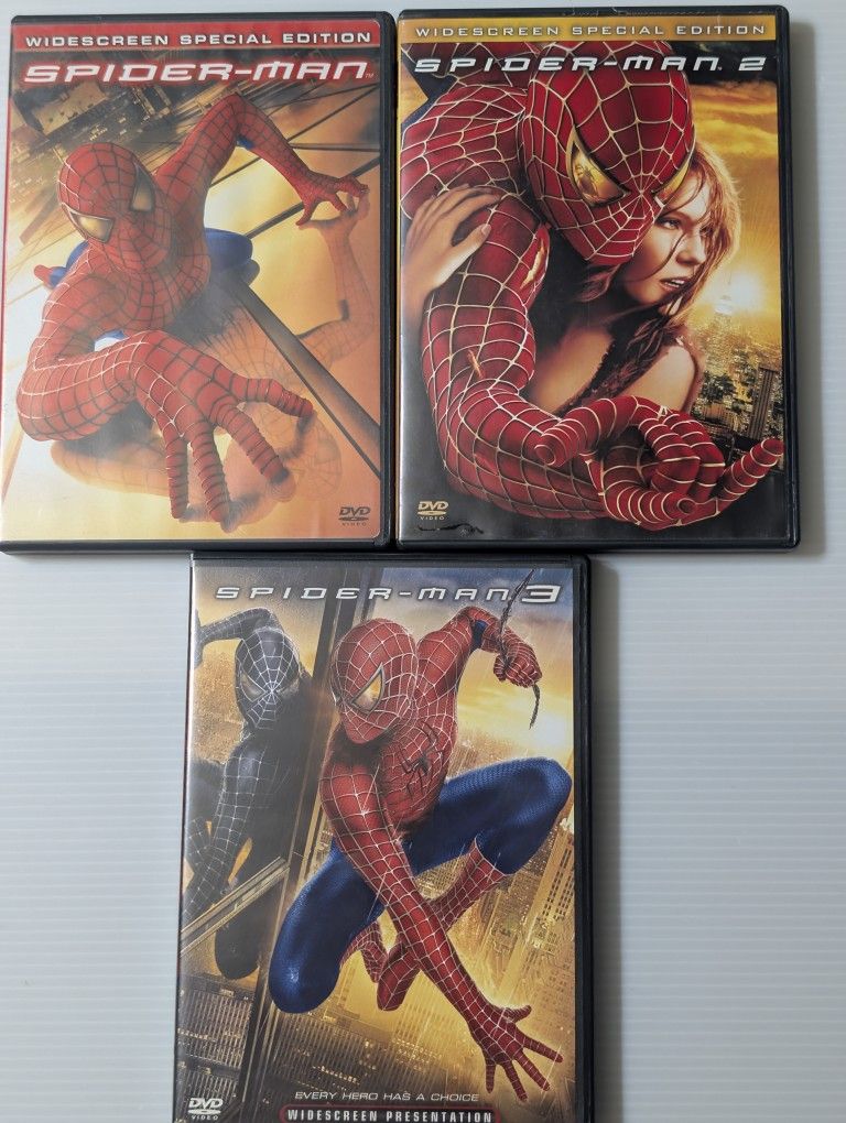 Spider-Man 2002‑2007 Individual DVDs Widescreen - 3 Movie Lot