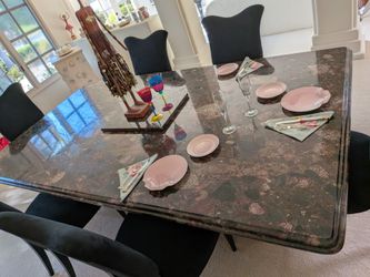 Very Large Dark Granite Table