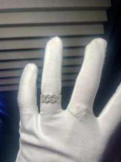 925 Sterling Silver Moissanite Cuban Ring - Size 8