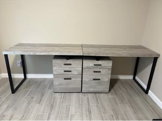 48" Grey 3-drawer Reversible Computer Desk
