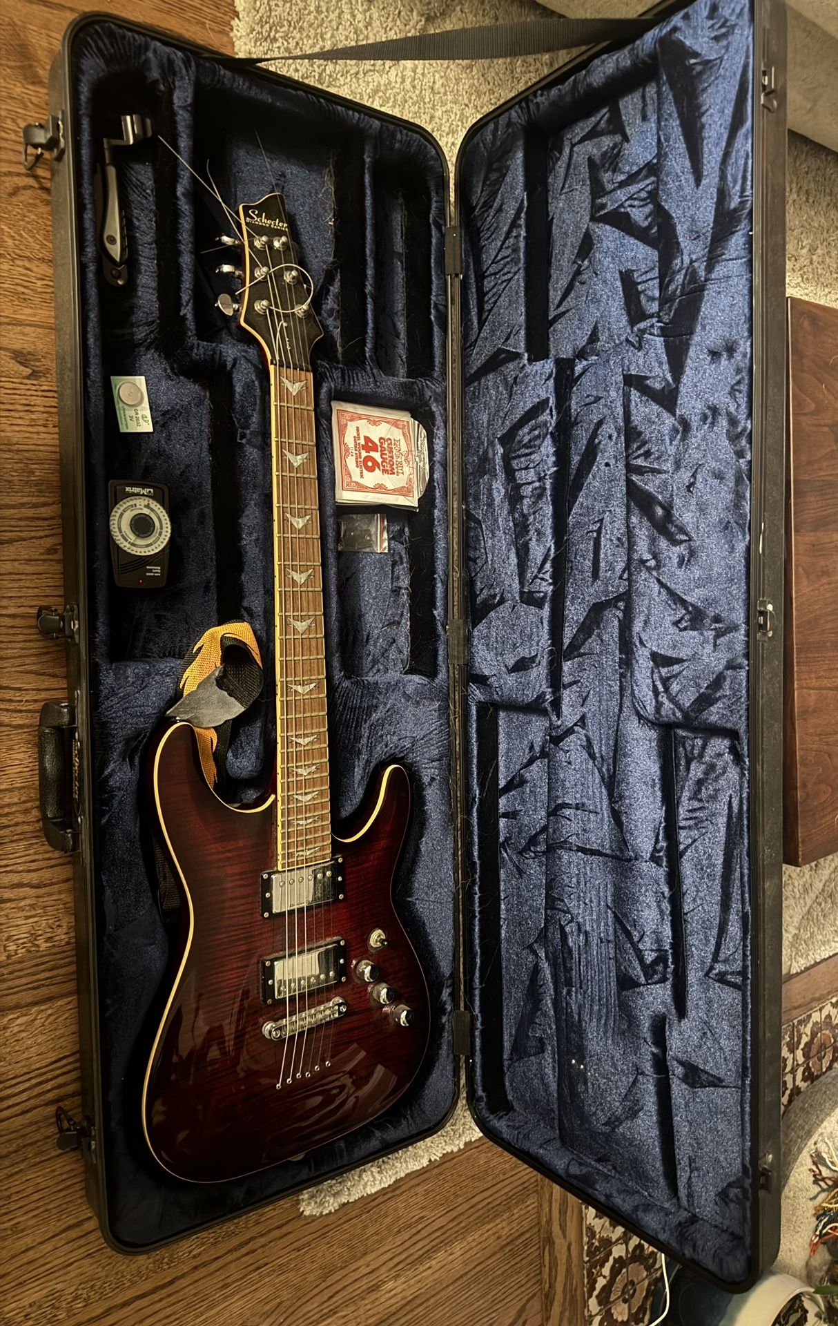 Schecter C-1 Plus Diamond Series Sunburst Electric Guitar + Case!