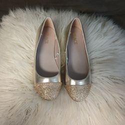 Girls Gold Flats 