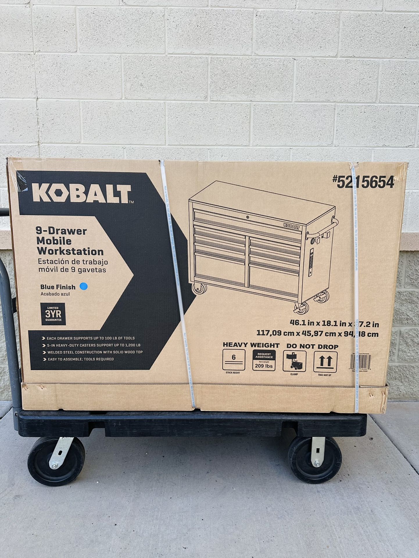 KOBALT BLUE 46 INCH TOOL BOX