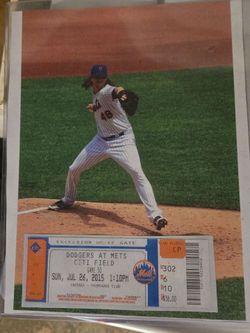 NY Mets #48 Photo with Game Ticket July 2015