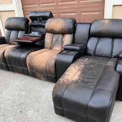 Leather Electric Recliner Couch