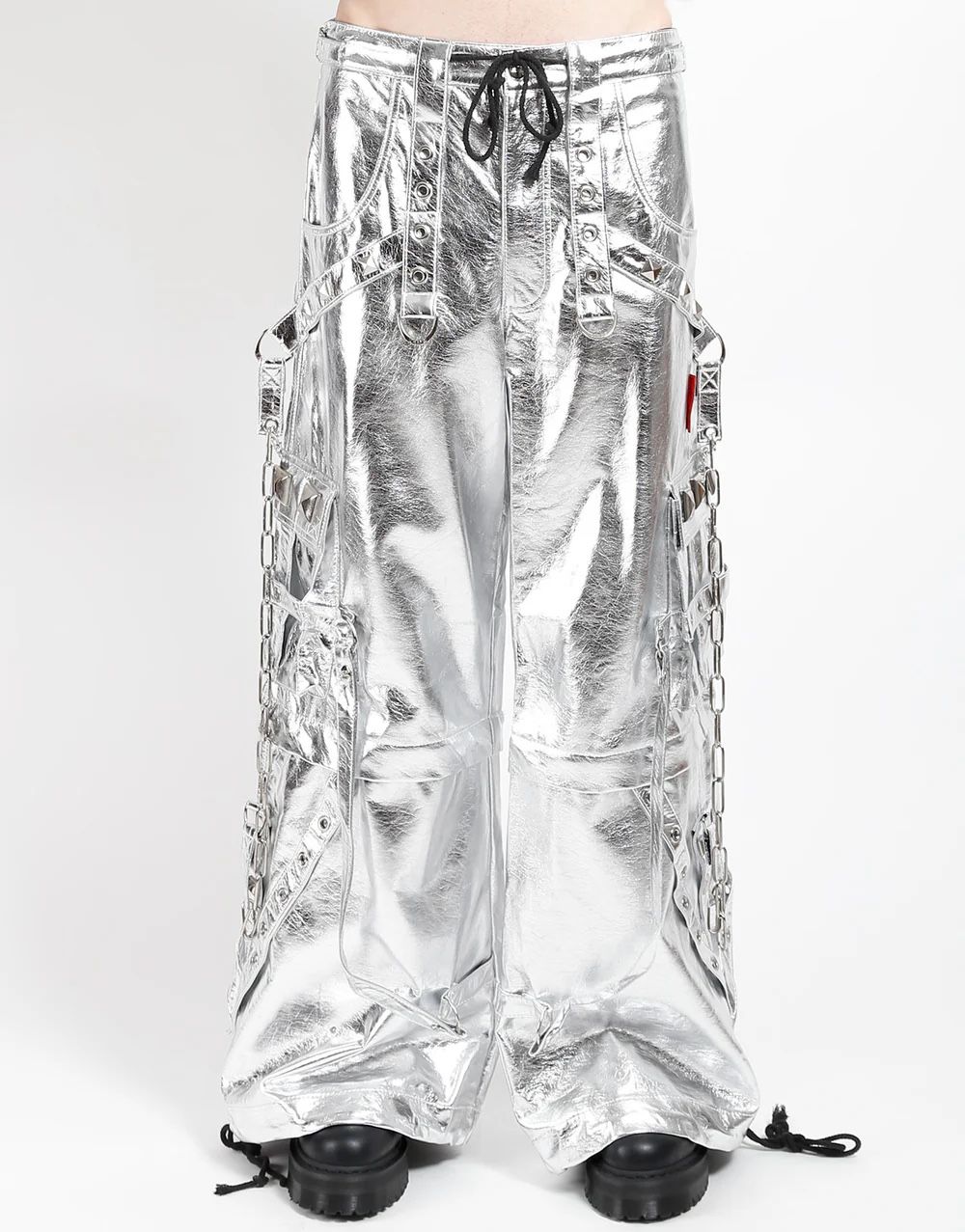 Tripp metallic silver Faux Leather pants 
