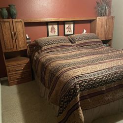 King Bed And Oak Headboard 