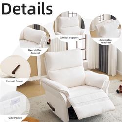 Rhevoy Extra Wide Recliner Glider Rocking Chair
