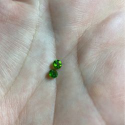 Parrot Green Pair Of genuine gemstones