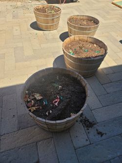 Wooden barrel planters
