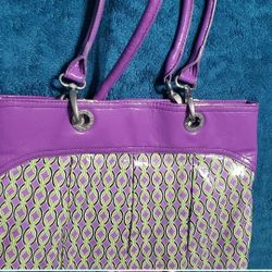 Vera Bradley Purple Punch Tote Bag Vinyl