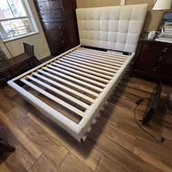 West Elm double bed frame and headboard