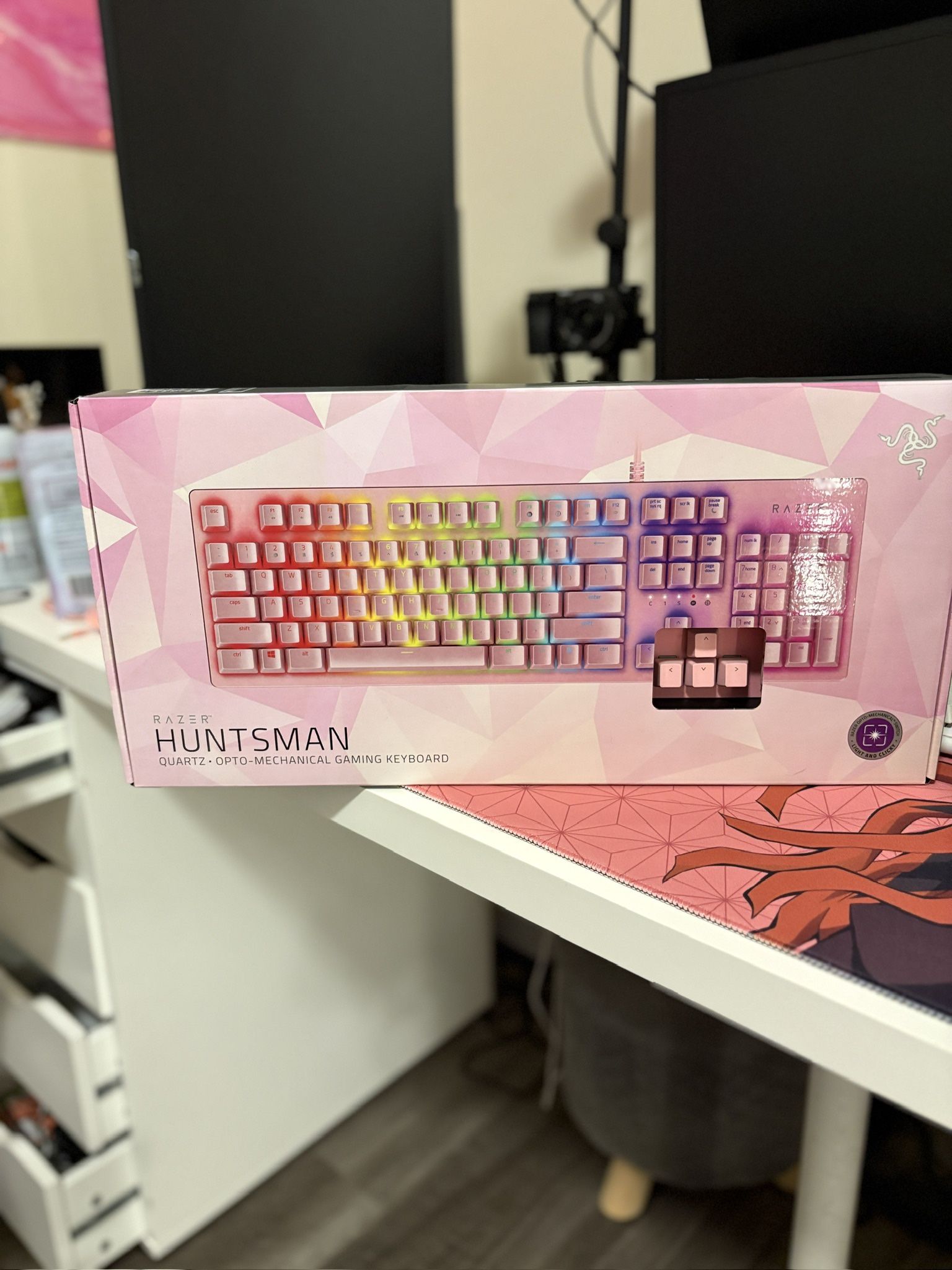 Pink Razer Huntsman Keyboard and Mouse