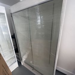 Display Case With Glass Shelves 