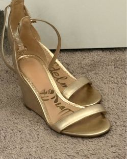 Black Formal Dress & Sam Edelman gold wedges