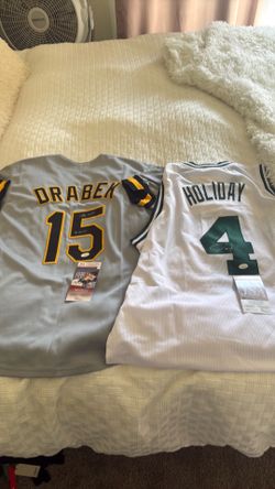 Signed Autographed Jerseys – Jrue Holiday & Doug Drabek w/ JSA COA
