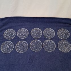 Vintage Precut Glass Coasters Set Of 10