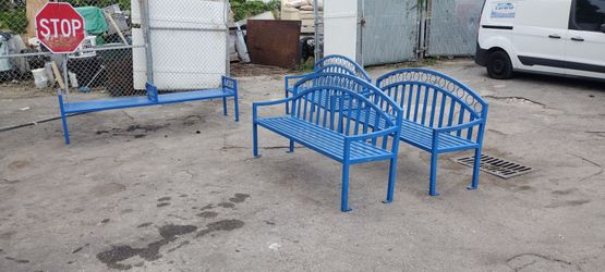 4 Good condition heavy-duty steel benches