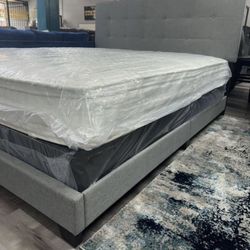 Gray Full Size Bed Frame ( No Mattress