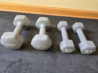 10lb and 15lb Neoprene Rubber Dumbbells