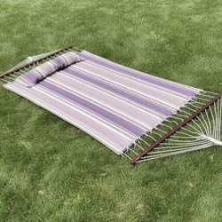 10.5ft Quilted Double Fabric Hammock with Built in PIllow, just the hammock sling no base