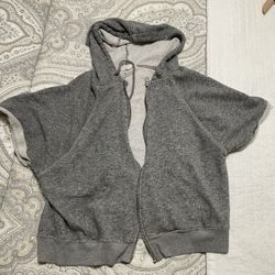 Gray Hoodie With Zipper 