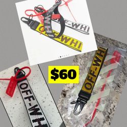 Off-white keychains for sale bag and zip tied included
