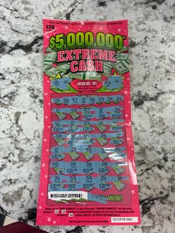Lottery ticket just won today. 5 million extreme cash