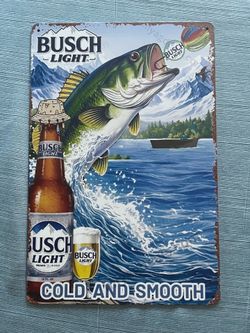 12”x 8” Busch Light Beer Tin Sign