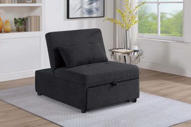 Mini sofa Convertible bed Black Sherpa fabric, New Especial price 