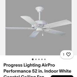 Progress Lighting AirPro Performance 52 in. Indoor White Coastal Ceiling Fan