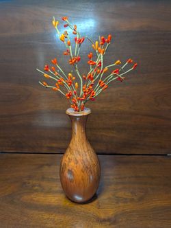 Vintage Hand-Turned Wooden Bud Vase