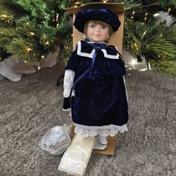 1999 Victorian Skater Porcelain Collectible Doll