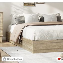 Queen Wooden Platform  Bed Frame