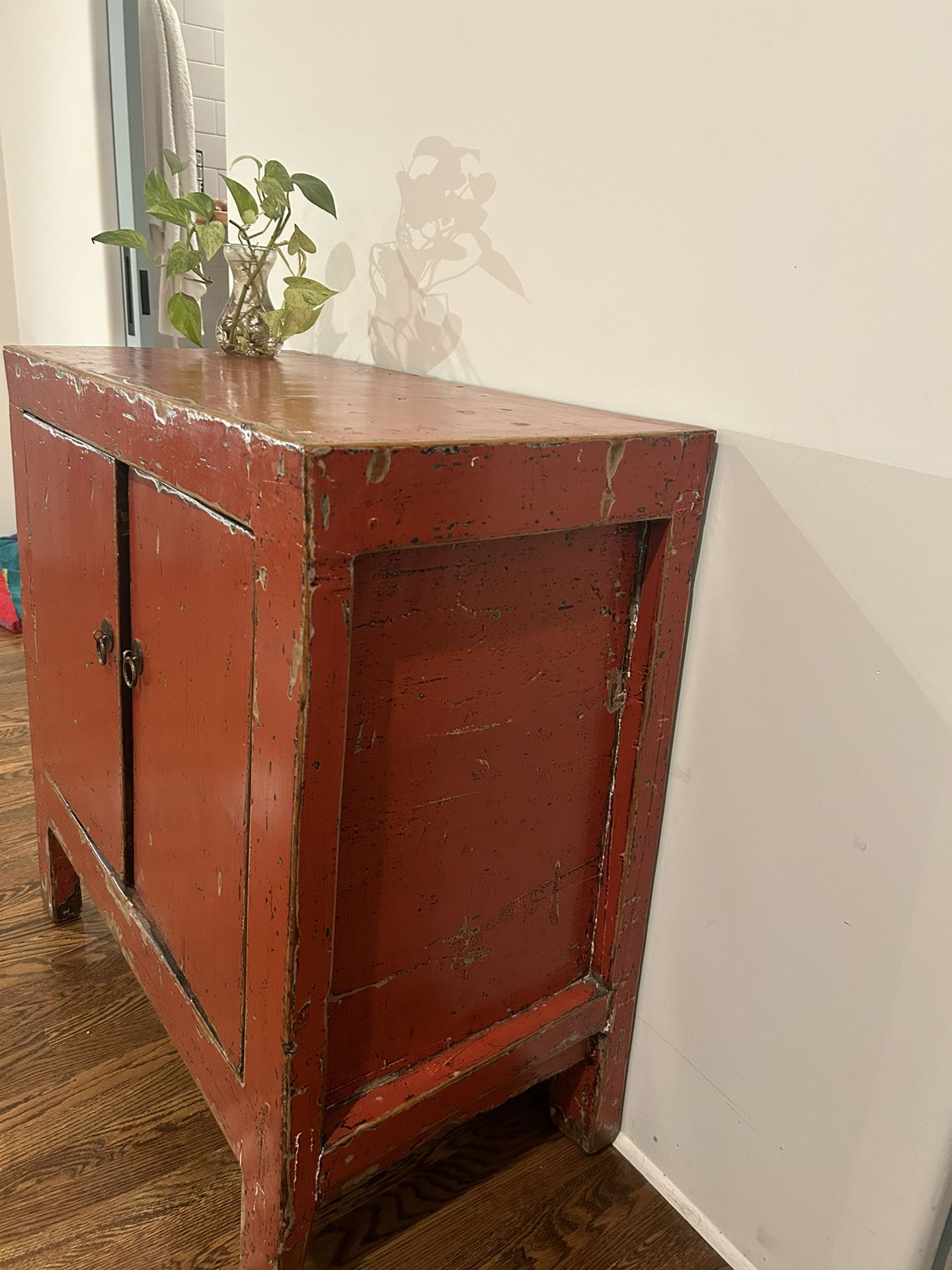 Red Lacquered Asian Buffet/Cabinet