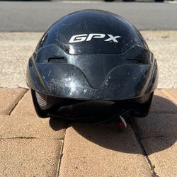 GPX Helmet Open Face Touring Black DOT With Visor