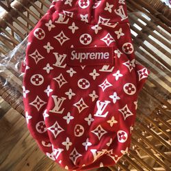 Dog Hoodie Red Clothes Print Cute Hood