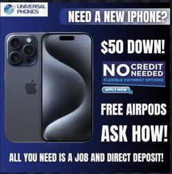 *Financing* Apple IPhone 15 Pro Max 256gb Unlocked. Pay $50 today rest in payments NO CREDIT CHECK Unlocked to all carriers and works internationally 