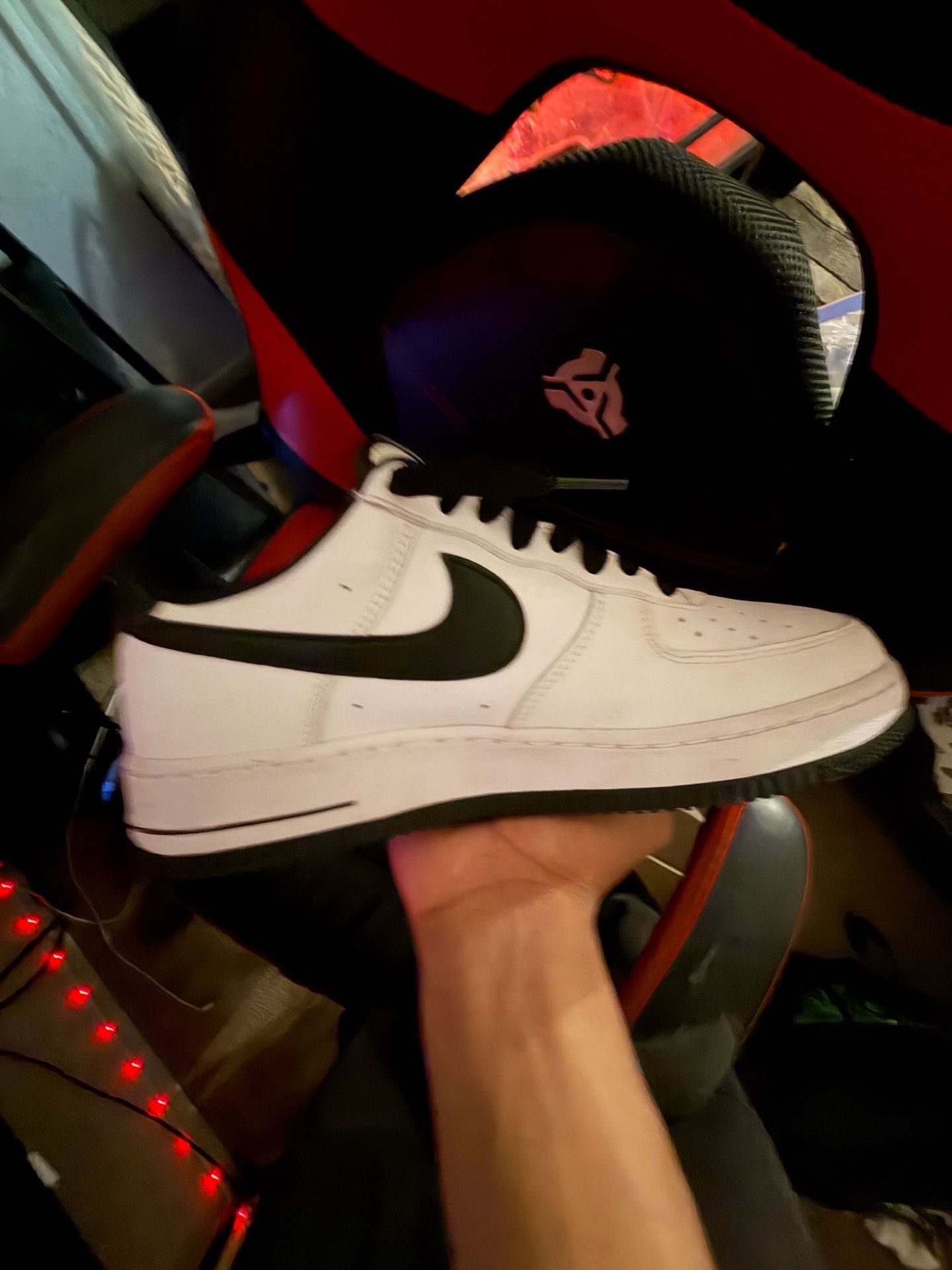 Black and white Air Force 1s