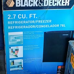 New​ In Box-Black & Decker 2.7 cu. ft. Refrigerator/Freezer (model BCFA27).