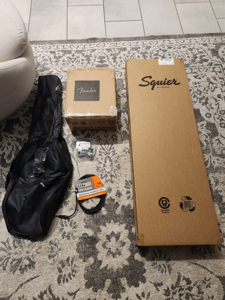 Fender Squier Electric Guitar w/ Amplifier and Picks- Brand New in Box