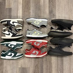 Jordan’s Yeezy 350 & Dunks Mixed Lot (Men’s 9.5 -11) - Good Used Condition UNLV, Dark Mocha, Union Pistachio, Yeezy 350