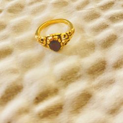 Garnet Ring Signed