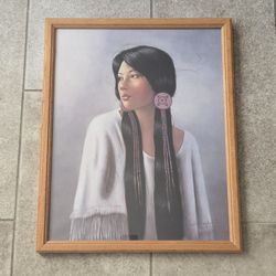 J Roman Native American Woman Portrait Framed Print 21x17"