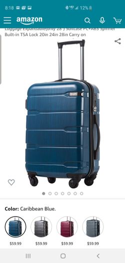Luggage Expandable(only 28") Suitcase PC+ABS Spinner Built-in TSA Lock 20in 24in 28in Carry on