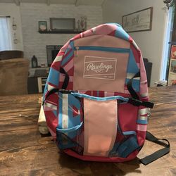 Rawlings Pink Blue Silver And Black Backpack