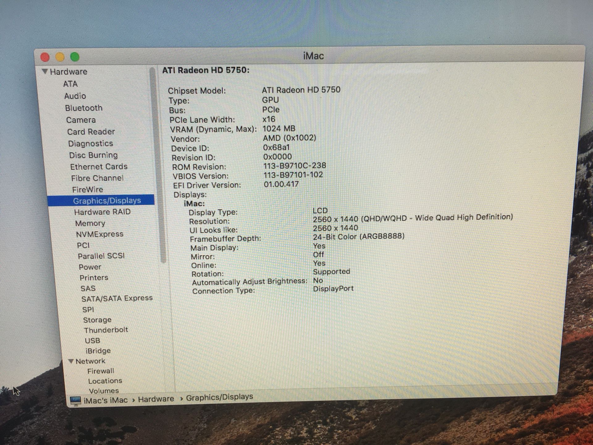 Apple iMac 27-inch MC511LL/A (MID 2010). Core i5 @ 2.80GHz. 16GB 