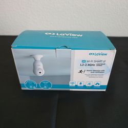 LaView L2 Wi-Fi Smart Light Bulb Security Camera – 360° Pan-Tilt HD IP Camera (New/Open Box)